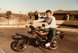 Carlo on his first motorcycle