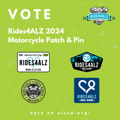 VOTE: Rides4ALZ 2024 Motorcycle Patch & Pin